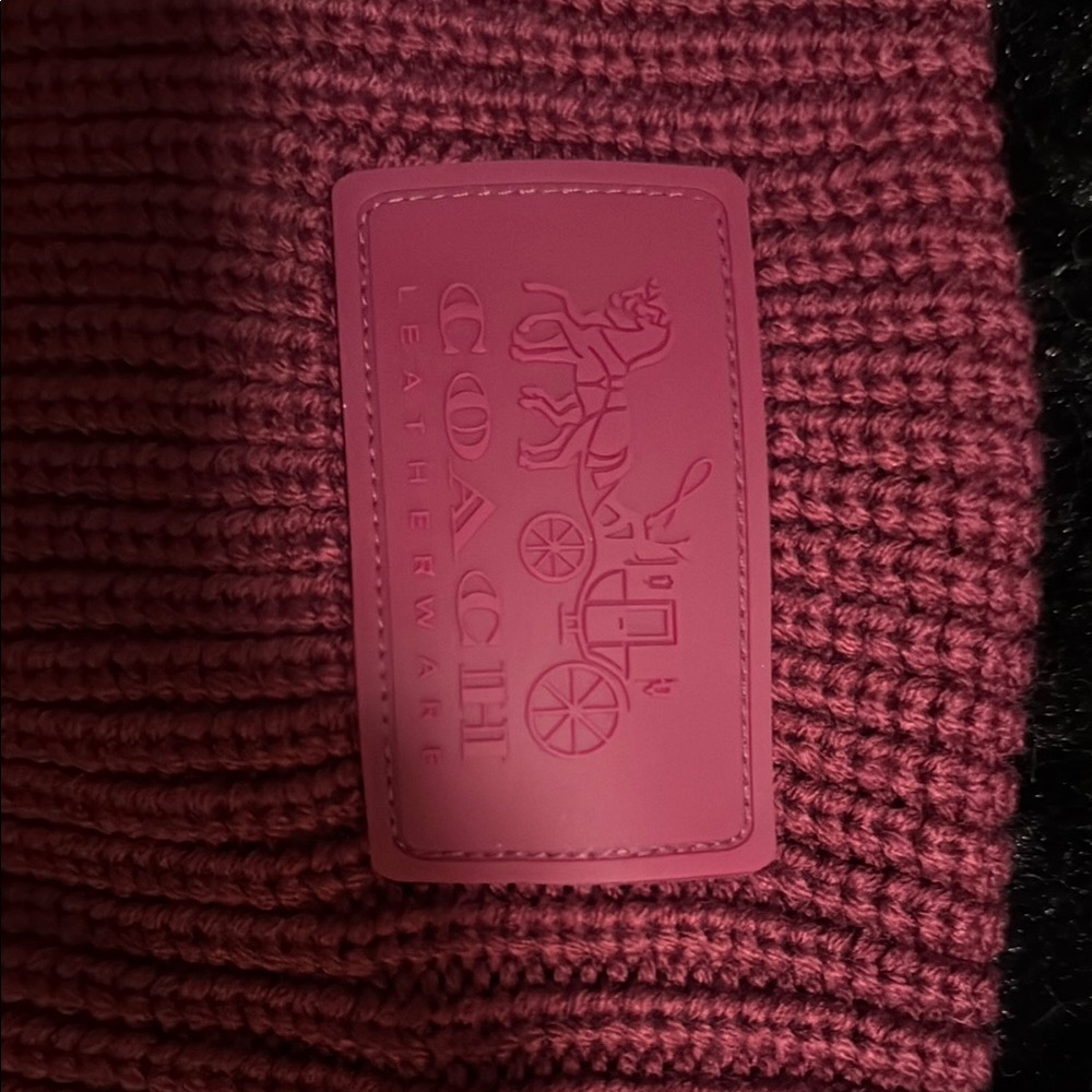 Coach Burgundy Knit Scarf